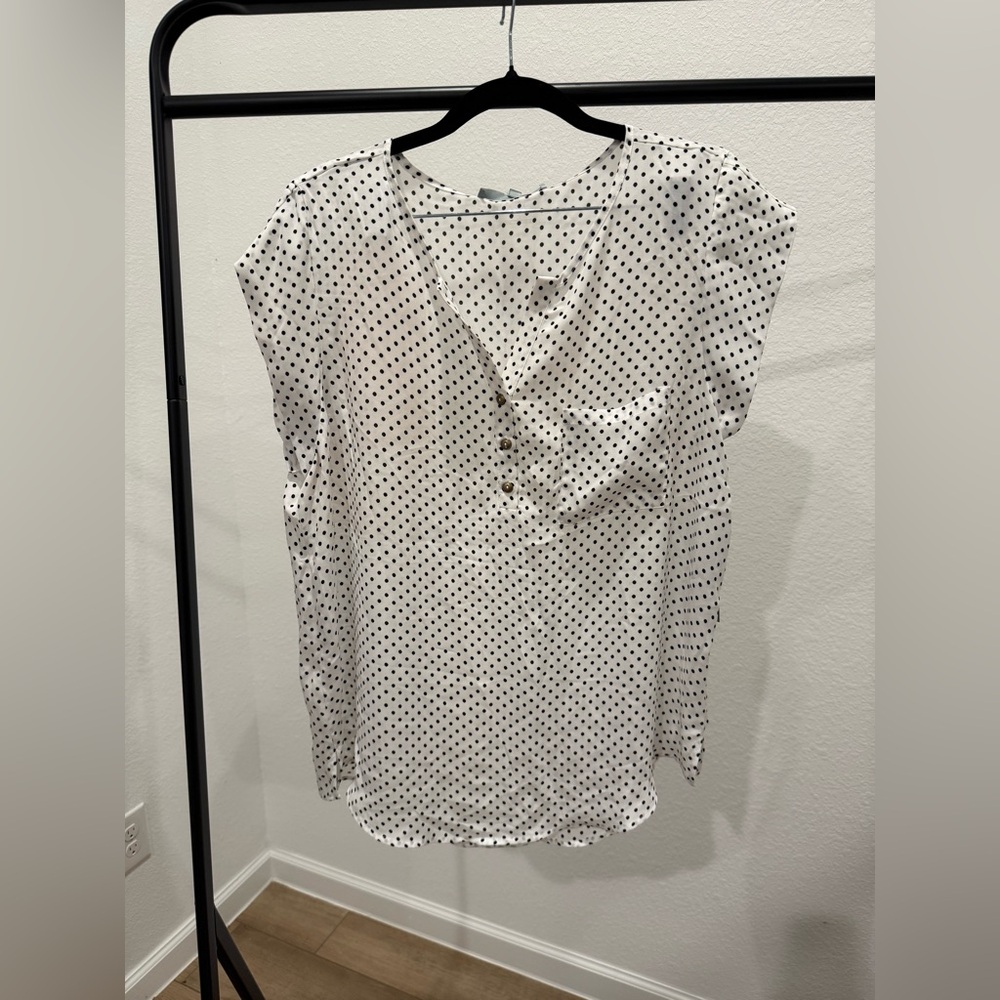 Sweet Rain Black and White Polka Dot Blouse